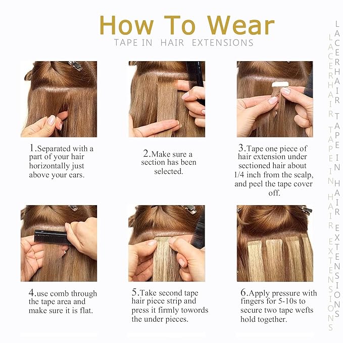 Lacer Tape in Extensions Human Hair Dark Brown Color Seamless PU Weft Straight Tape in Hair Extensions Real Human Hair for Black Women 20pcs/set 50g 22 Inch