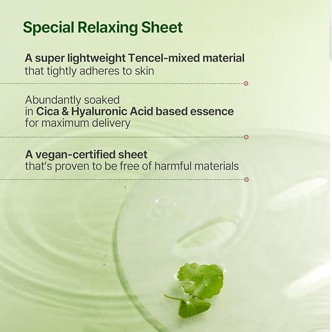 Torriden BALANCEFUL Cica Facial Masks (10 sheets) | Extra Soothing Care | 5D CICA, Hydrolyzed Hyaluronic Acid, Panthenol | Korean Face Mask