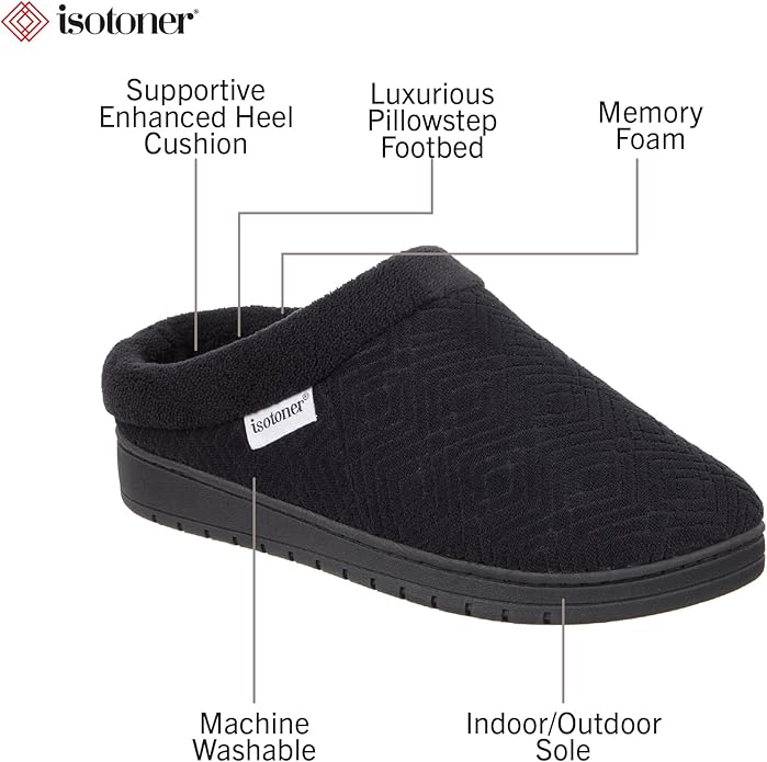 isotoner Women's Diamond Microterry Gemma Clog Slipper