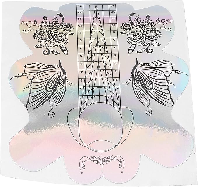 300pcs Nail Extension Sticker - Thicken Self Adhesive Nail Art Extension Sticker Nail Form Nail Art Form Nail Extension Form Beautiful Pattern Nail Gel Forms for Women