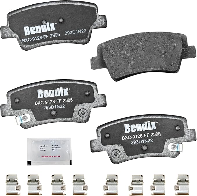 Bendix Priority1 CFC2395 Ceramic Rear Brake Pads for Hyundai Elantra 2024-2021, Elantra N 2022