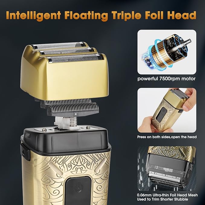 Professional Hair Clippers for Men,3 in 1 T-Blade Trimmer,Nose Hair Electric Shavers,Cordless Barber Clippers, Bald Hairdressing and Razor Shavers Set Hair Cutting Kit Gift for Men