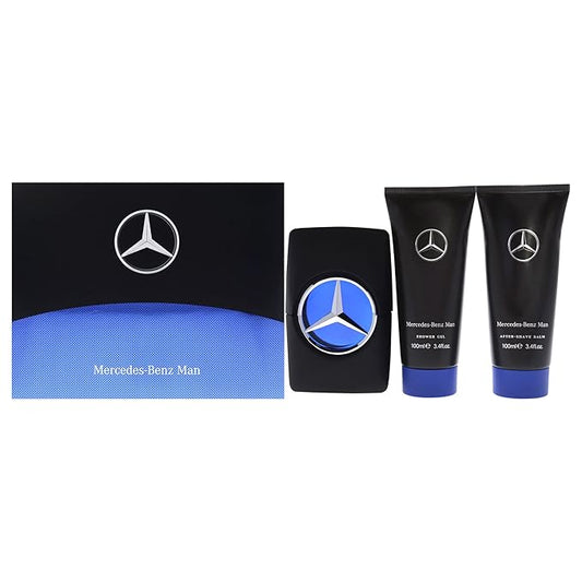 Mercedes-Benz Man - Elegant Fragrance Set With Sensual, Floral, Woody Notes - Mesmerize The Senses With Original Luxury Men’s Fragrance Gift Set - Endless Day Through Night Scent Payoff - 3 Pc