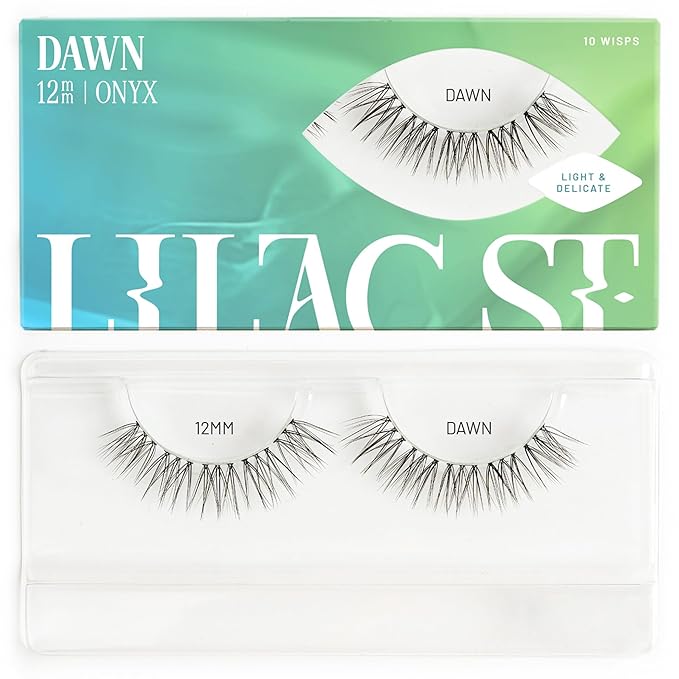 Lilac St - Dawn Natural Faux Eyelash Clusters (12mm) - Dynamic & Fluttery Volume - DIY Lash Extension Wisps - Lightweight & Lifelike - Lasts 10 Days - Women Founded, Cruelty Free, Vegan - 10 Lashes