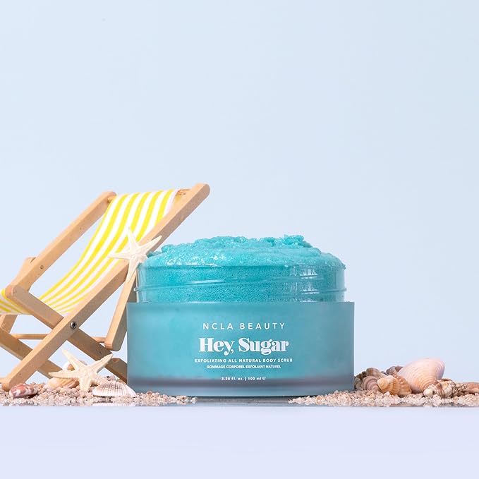 NCLA - Hey, Sugar Body Scrub | Smooth, Exfoliate, Hydrate Skin | Shea, Mango + Cocoa Butters | Vegan, Cruelty-Free, Clean Skincare (Amalfi Coast; 100g | 3.38 oz)