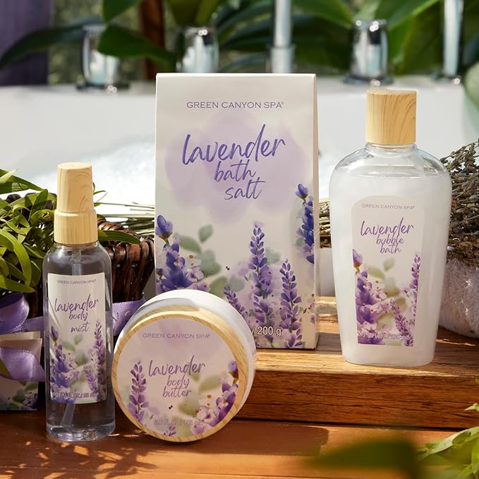 Spa Gift Baskets for Women, 10Pcs Lavender Spa Kit for Women, Bath Gift Set with Bubble Bath,Body Lotion Bath and Body Gift Set Christmas Gift Basket for Her Mothers Day Gifts for Mom