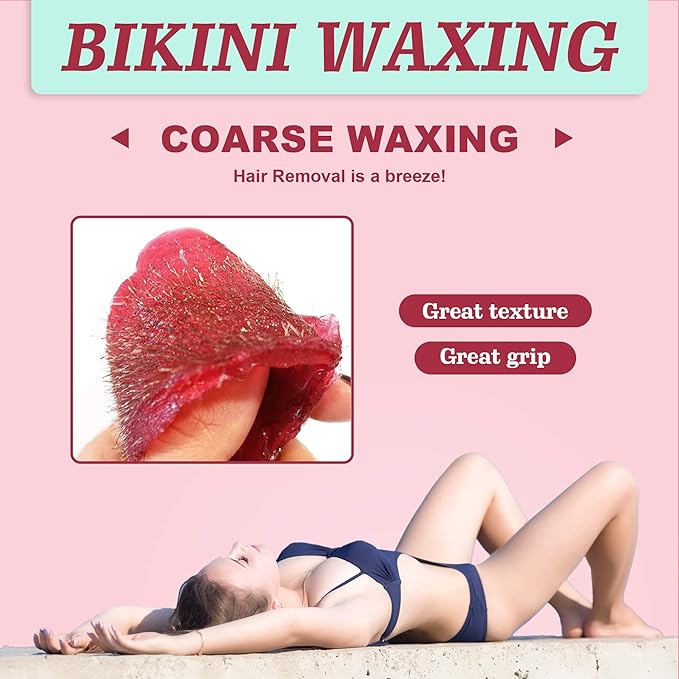 Ajoura 2 lb Hard Wax Beads, All-purpose Wax Beans for Sensitive Skin, Large Area Coarse Hair Removal, Refill Bag for Brazilian Bikini, Face, Eyebrows, Underarms, Arms, Chest, Back, Legs, Women Men