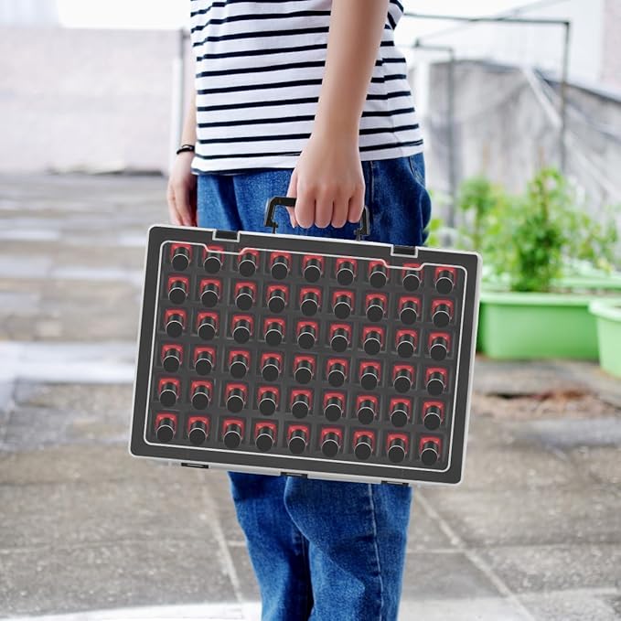 ALCYON Universal Nail Polish Holder & Organizer Contains 54 Bottles for Gellen, for Beetles, for Sally Hansen, for OPI, for Essie and Other Fingernail Polish (ONLY A CASE)-Black