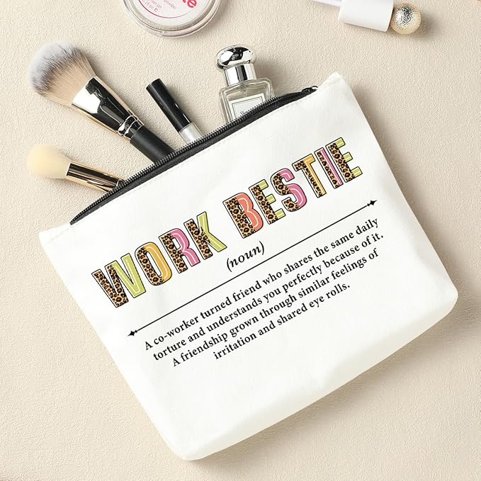 Work Bestie Definition, Work Besties Gifts for Women, Makeup Bag Cosmetic Bag, Bestie Gifts, Friendship Gifts, Birthday Appreciation Thank You Gifts for Women Female BFF Friend Coworker Soul Sister