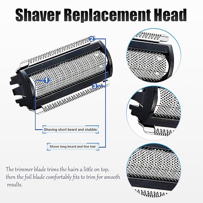 2 Pack Replacement Foil Blade Compatible with MANSCAPED The Lawn Mower 5.0 Ultra Hair Trimmer