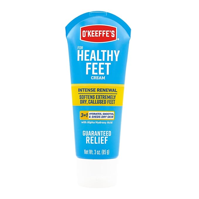 O'Keeffe's for Healthy Feet Intense Renewal Cream with Alpha Hydroxy Acid - 3 oz Tube (1 Pack) - Softens and Exfoliates Extremely Callused, Dry Feet