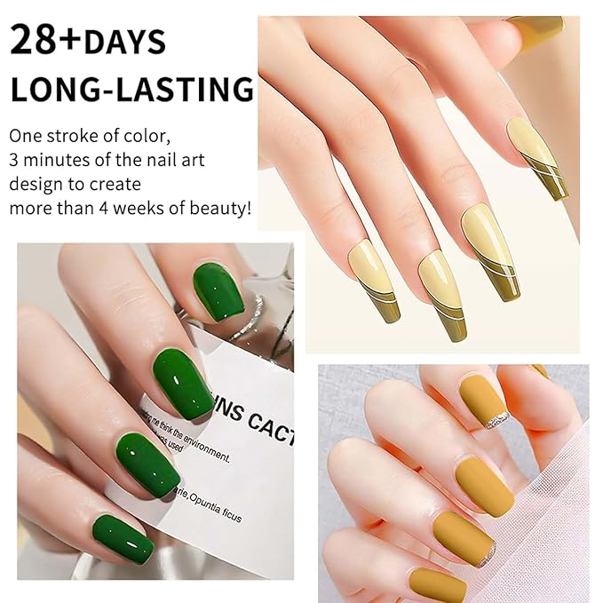 JR 9 Pcs 0.5oz Gel Polish Kit 9 Bright Shades for Beach Vacations & Pool Parties, Quick Dry, Fade-Proof & Non-Toxic Soak Off Polish Home DIY Gift E Yellow Series