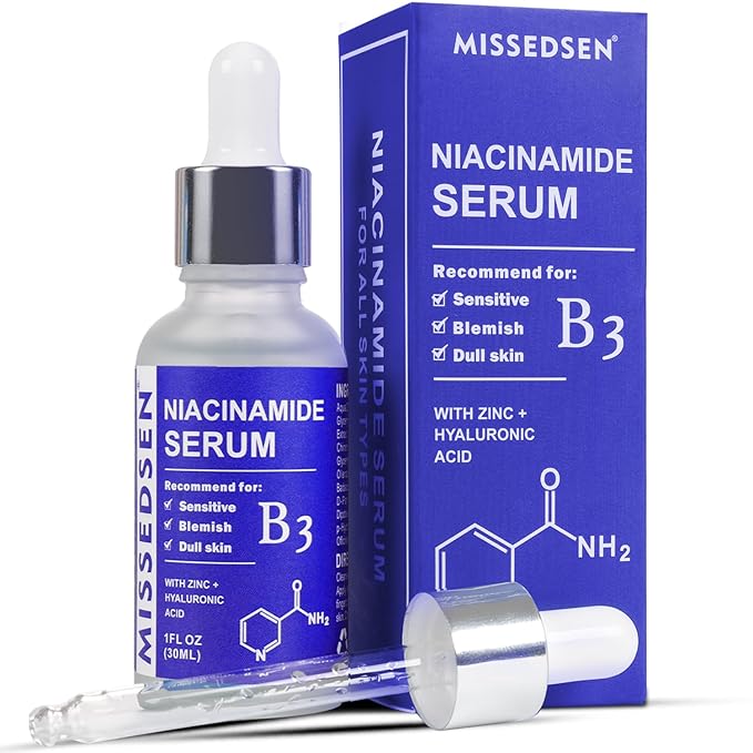 Niacinamide Serum for Face with Zinc & Hyaluronic Acid,Smoothes Wrinkles,Improves Elasticity,Firms Skin 1 Oz for Face Care, Daily Use
