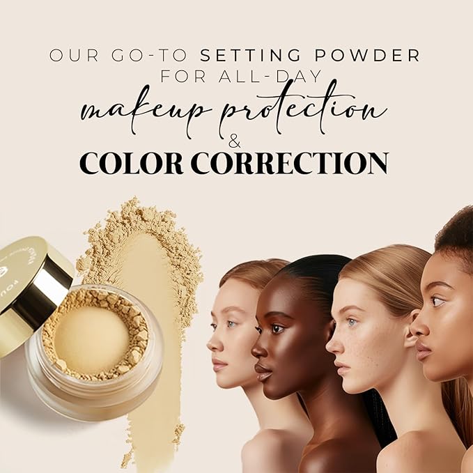 bellapierre Banana Setting Powder | Lightweight Color-Correcting Powder with All Day Makeup Protection | Eliminates Blotchiness and Dark Under-Eye Circles | Talc-Free | Matte Tint - Tan - 0.14 Oz