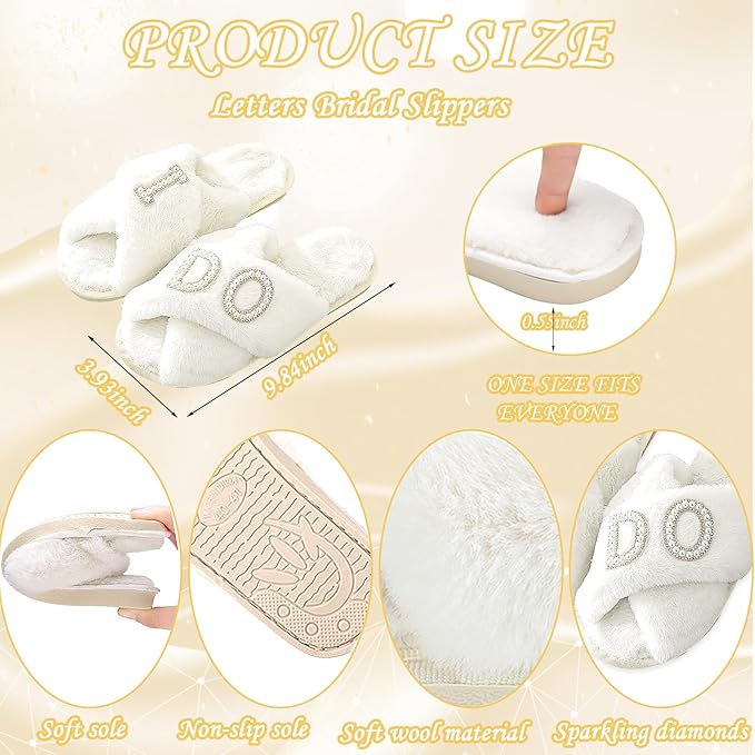 Bride To Be Gift Set - Makeup Bag, Slippers, Robe, Hair Clip - Wedding Gifts