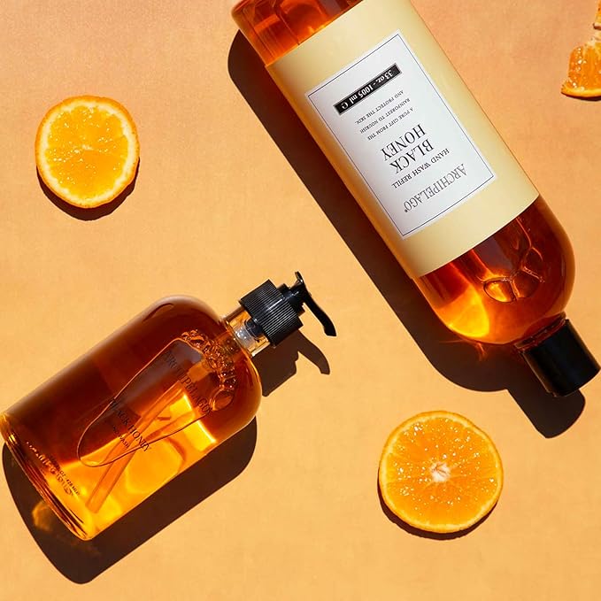 Archipelago Botanicals Black Honey Hand Wash Refill, Liquid Hand Soap Refill, Fragrances with Black Honey, Ginger and Orange Peel, 33 fl oz