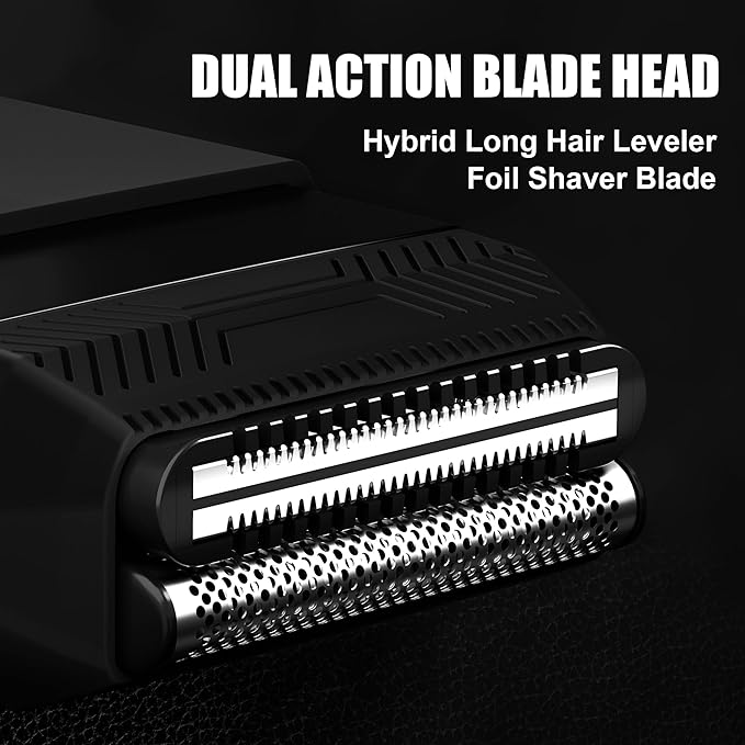 Karrte Compact Face Shaver for Man, Portable Men’s Travel Facial Hair Groomer, USB-C Rechargeable Electric Razor, IPX7 Waterproof Men's Shaver, Electric Razor for Men with Double Foil Meshes