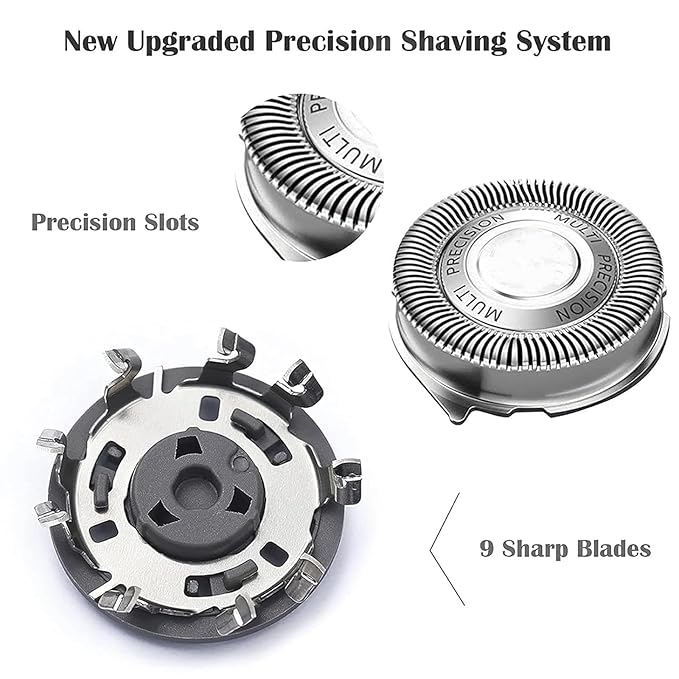 SH50/52 Replacement Heads Fit for Series 5000 Electric Shavers, Electric Shaver Heads Compatible with Series 5000 (S5xxx), ATXX (S5xxx), PTXX (PT8xx, PT7xx), 9-Pack