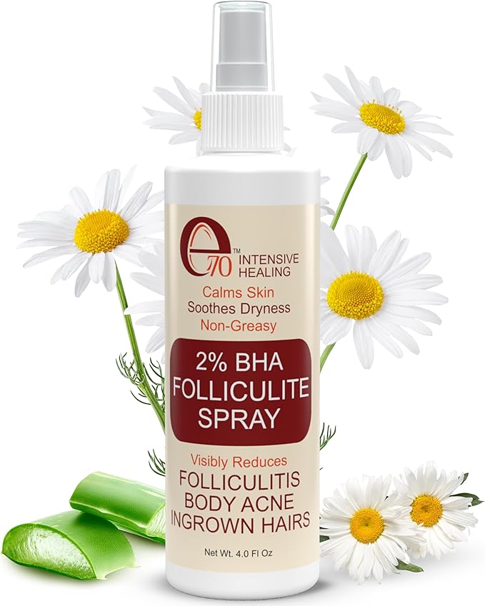 2% BHA Folliculite Body Oil Spray - Salicylic Acid Body Mist with Tea Tree Oil & Aloe Vera - Spray Moisturizer for Dry Skin, Clogged Pores & Irritation, 4 fl. oz