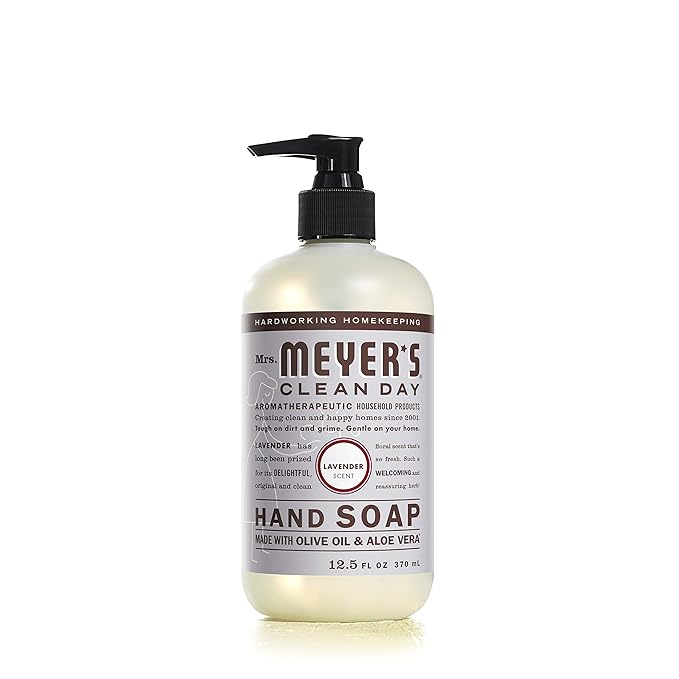 MRS. MEYER'S CLEAN DAY Liquid Hand Soap, Lavender Scent, 12.5 Ounce Bottle Each (12.5 Ounce, Pack of 6)