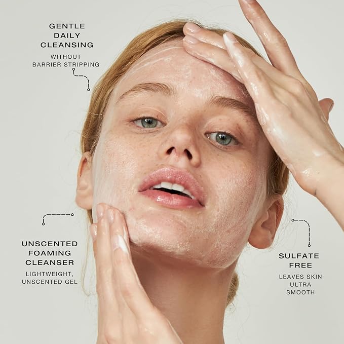 BIBA DE SOUSA The Mandelic Cleansing Gel - Gentle, Sulfate-Free Foaming AHA and Mandelic Acid Skin Cleanser- Antioxidant Botanical Blend - For All Skin Types (8oz)