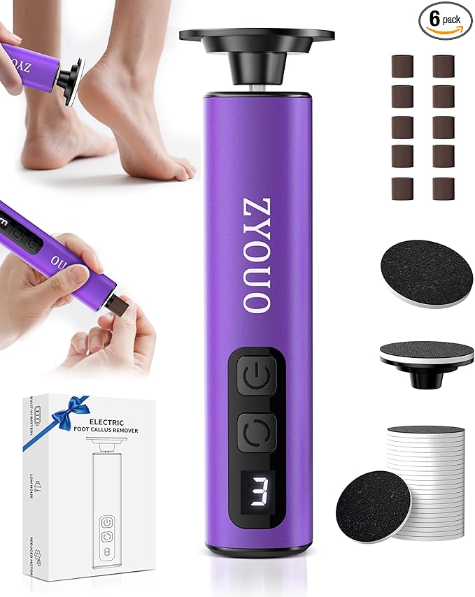 Electric Callus Remover for Feet, Portable 1800mAh Rechargeable, 1-9 Adjustable Speed Settings, Electric Foot File for Stable Pedicure, Nail Care, Home and Travel Use