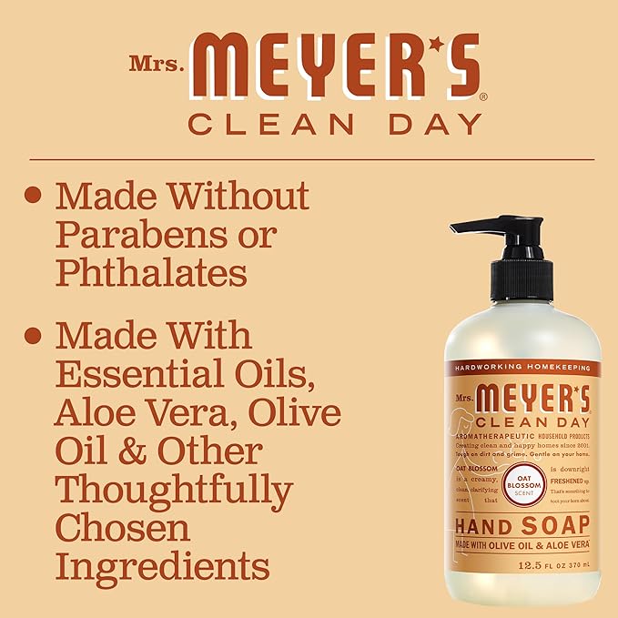 MRS. MEYER'S CLEAN DAY Liquid Hand Soap Oat Blossom Scent (12.5 Fl Oz (Pack of 6))