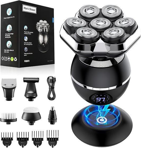 Head Shavers for Bald Men, 2025 Upgraded Magnetic Head Shaver, Waterproof Wet/Dry Bald Head Shavers for Men, 6-in-1 Shaving Kit Electric Shaver