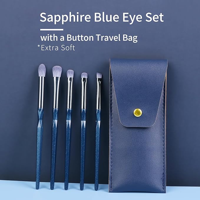 Sapphire Blue Eye Shadow Brush Set, Diamond Eyeshadow Brushes Set, Small Nose Contour Brush, Glitter Eyeshadow Brush, Eyeshadow Blending Brush, Colorful Eye Makeup Brushes Set Professional.