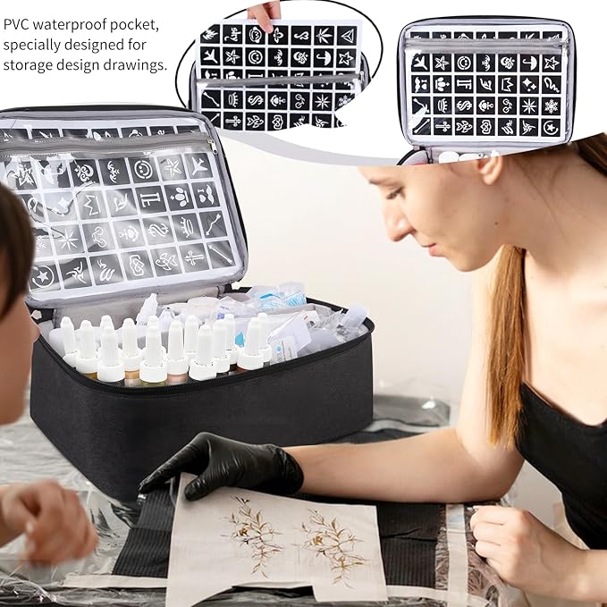 Tattoo Supplies Organizer - Kit Box Case for Tattoo Stencil Printer, Ink, Equipment