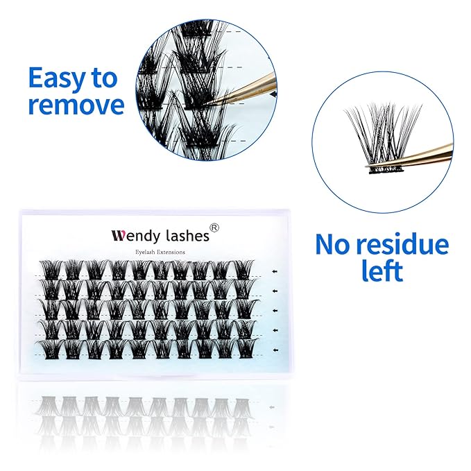 DIY Eyelash Extension Clusters Lashes 3D Volume Effect D Curl Wide Stem Individual Lash Clusters Reusable Artificial Fluffy Wispy False Eyelashes Set for Home Eyelash Extensions (0.07-D-16mm)