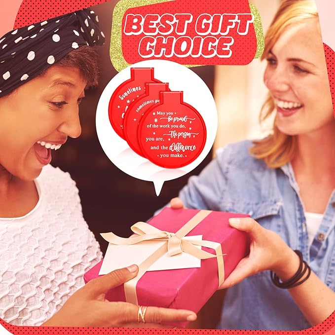 Wenqik 64 Pcs Compact Mirror Bulk Red Gifts for Women Small Inspirational Pocket Purse Handheld Mirror Portable Round Makeup Folding Appreciation Gift for Valentine Christmas Daily Travel Coworker