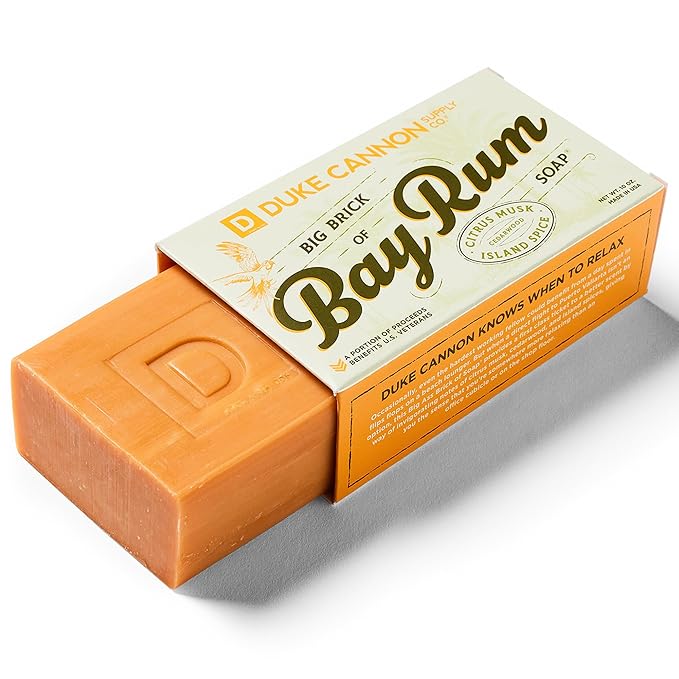 Duke Cannon Supply Co. Big Brick of Bay Rum Soap, 10oz - Superior Grade Men's Soap with Aromatic Summer Scent of Citrus Musk, Cedarwood and Island Spice (6 Pack)