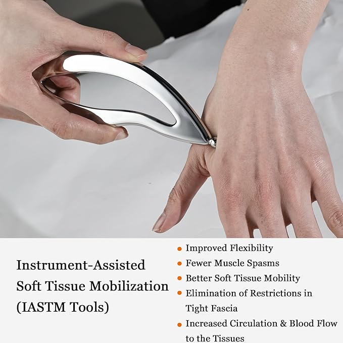 JWCASA Muscle Scraper Scar Tissue Massage Tools Foot, Neck, Knee, Leg Back Massager IASTM Tool for Physical Therapy & Plantar Fasciitis with 2 Pieces Set 14