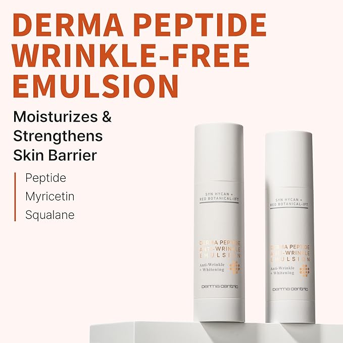 Derma Peptide Emulsion Face Cream | Skin Hydrating & Wrinkle Minimizing Face Lotion | Ceramide Cream Facial Lotion w/Hyaluronic Acid, Centella Asiatica & Collagen Peptides (4.06 fl oz)