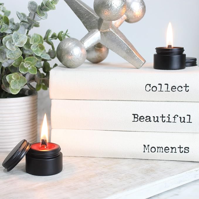 Darware 15-Milliliter Glass Balm Jars (24-Pack, Black); 1/2 oz Tiny Cosmetic Jars with Lined Black Metal Lids