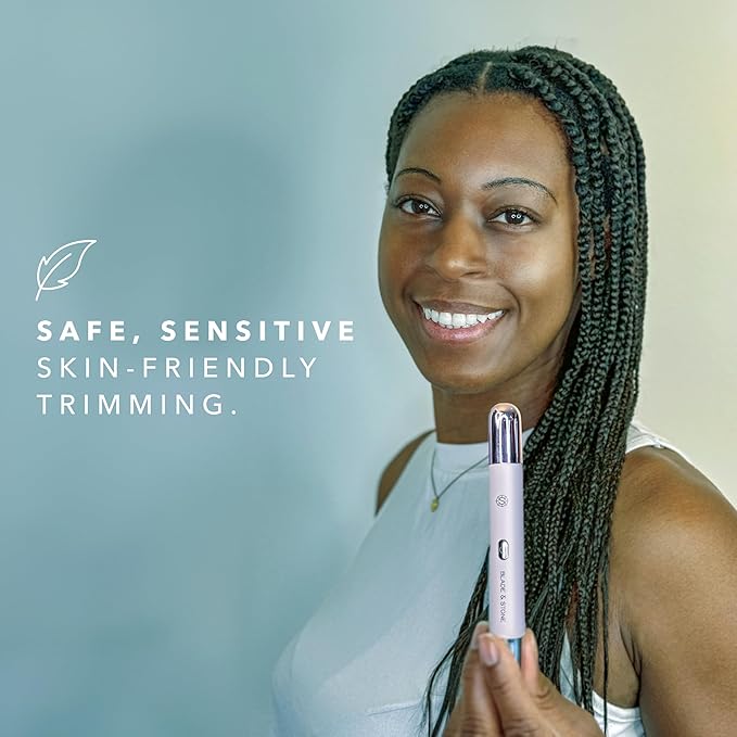 Blade & Stone™ NS501M Nose & Ear Trimmer | Graphene-X™ Blade | High-Velocity, Low-Noise Motor | Patented Rotary Blade Design | Skin-Friendly, Tug-Free Performance, Detachable Head (Snow/Silver)