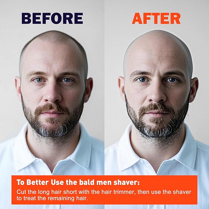 7D Head Shavers for Bald Men - Toncoke Detachable Electric Razor Grooming Kit with Nose Hair Trimmer, IPX6 Waterproof Wet Dry Use LED Display USB-C Rechargeable 6-in-1 Rotary Shaver for Smooth Shaving