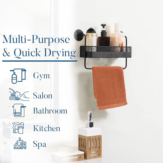 DAN RIVER 100% Cotton Washcloths 24 Pack Premium Quality Face and Body Cloth, Quick Dry Essential Towels for Bathroom, Hand, Kitchen & Cleaning, Baby Rugs | 12X12 in | 400 GSM | Orange