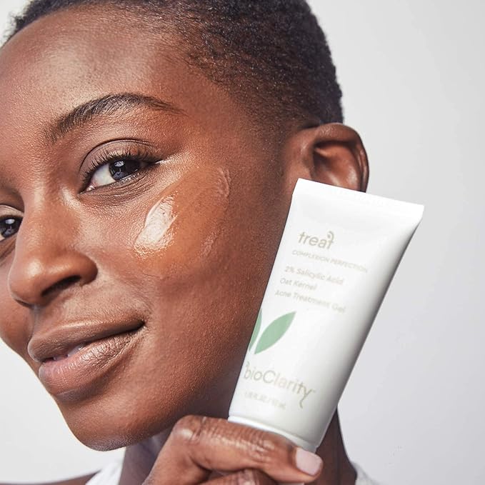 BioClarity 3-Step Acne Routine, Full Size, for Oily or Acne-Prone Skin, Clean Vegan Ingredients, Includes Cleanser, Salicylic Acid Acne Treatment Gel, Restorative Green Gel