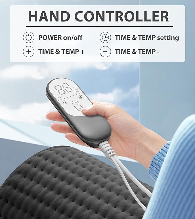 Heating pad for Back Pain Relief, Heating Pads for Neck, Shoulder, Fathers Mothers Day Gifts for Women, Men, Dad, Mom, Auto-Off,Machine Washable, Moist Dry Heat Options, Extra Large 12"x24"