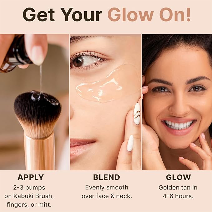 Face Tanner Serum - USA Made with Natural & Organic Ingredients, Sunless Self Tanner for Face with Anti-Aging Hyaluronic Acid, Non Toxic Bronzing Serum for Streak-Free Fake Tan & Natural Glow