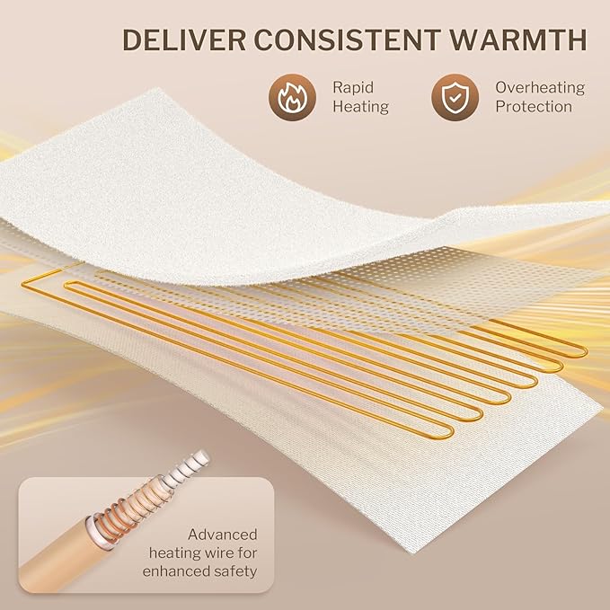 HOMLYNS LuxeHeat Massage Table Warmer Heating Pad, 30" x 72" Soft Fleece Professional Massage Therapy Bed Warmer with 10 Heat Settings, 1-9 Hours Auto Off, Rapid Heating