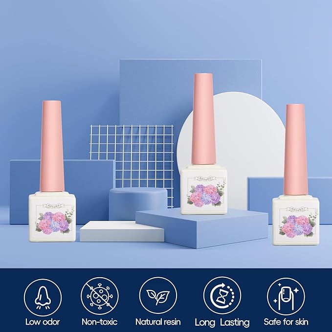 Adhere 6Pcs 12ML Cat Eye Soak Off UV LED Gel Nail Polish Set, Colorful Light Ultrafine Magnetic Powder Blue Purple White Green Silver Cat Eye with Magnet