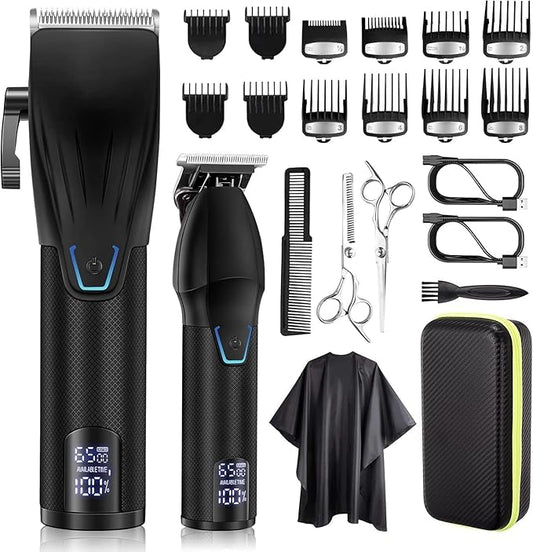 Suttik Professional Hair Clipper and Trimmer Set, Barber Clippers Set for Men Professional Kit, Beard Trimmer Haircut Kit, Cordless Clippers for Hair Cutting,Black