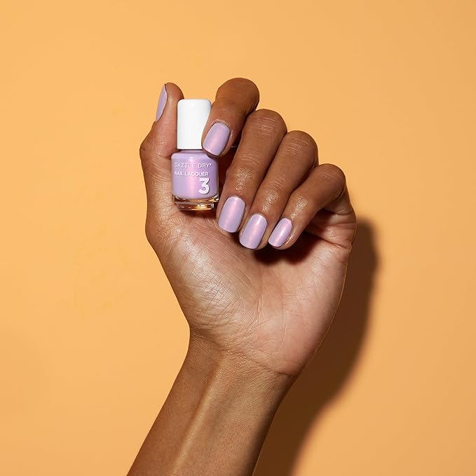 Dazzle Dry Mini Kit 4 Step System - Lovely Lilac - A pale purple with a pink shimmer effect. Full coverage shimmer. (5 Piece Kit / 5 Manicures)