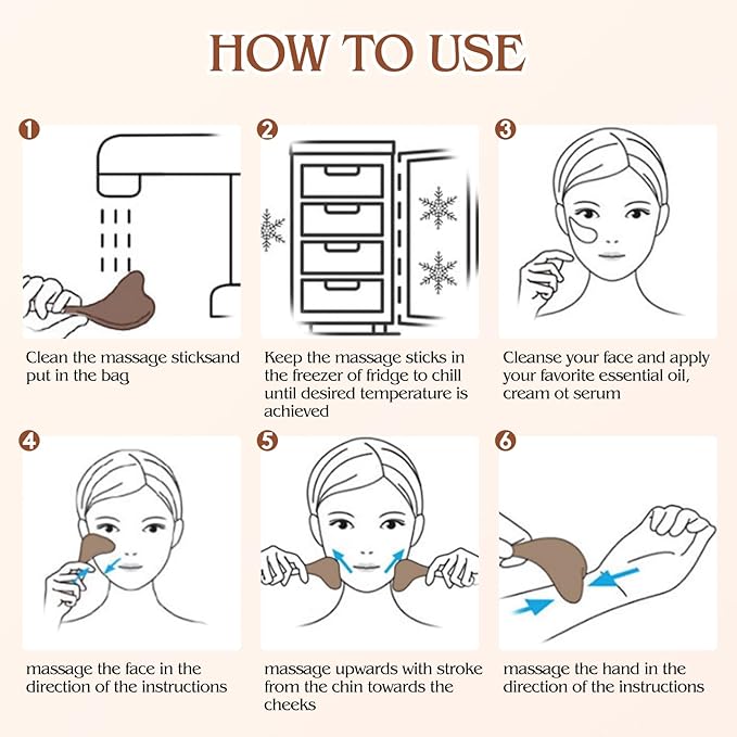Cryo Sticks for Face - Gua Sha and Massage 2-in-1, Ice Globes-Facial Skin Care Tools for Women, Cold Globes for Facials, Cooling Face Globes