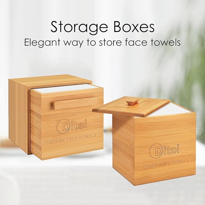 Face Towels, Disposable Face Towel, Storage Box with Drawer, Soft Face Towels XL, Makeup Remover Wet Dry Cloths for All Skin