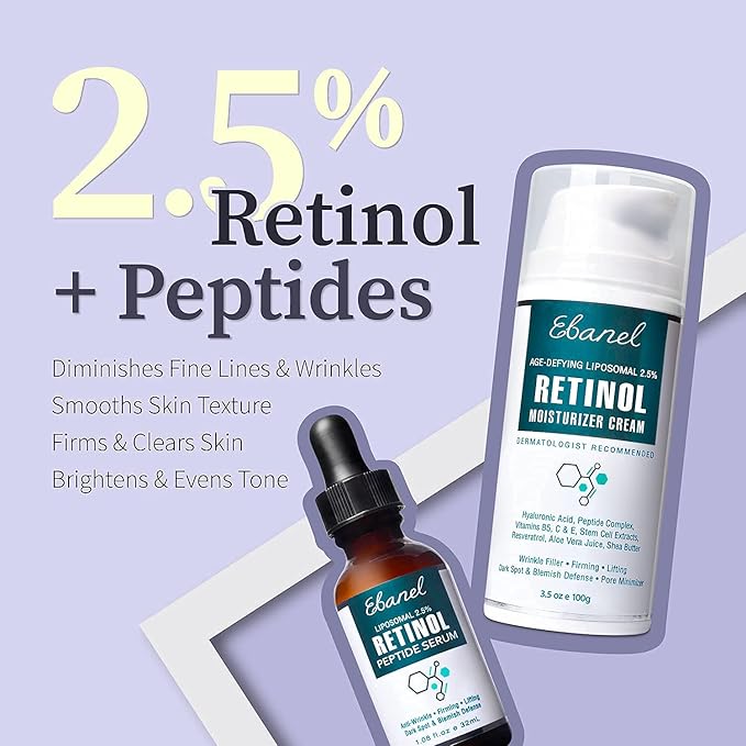 Ebanel Bundle of 20% Vitamin C Serum, and 2.5% Retinol Serum