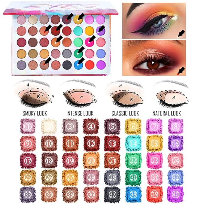 34PCs Makeup Gift Set All in One Bundle Women Full Kit Cosmetic Essential Starter Includes Pro Brush Set, Eyeshadow Palette,Makeup or Lipgloss and etc, Medium, (IXHMT07D153ANEFJADY17L)